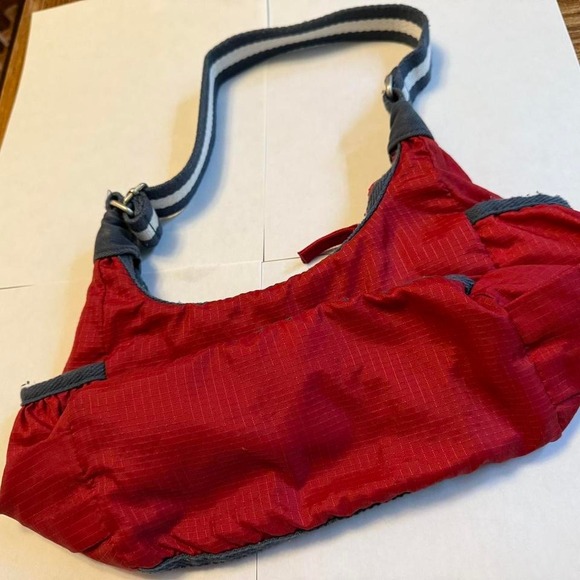 Abercrombie & Fitch Y2K Nylon Hobo Shoulder Bag Red Orange Sporty - Picture 4 of 8